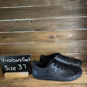 New Womens Vivo Barefoot‎ Addis Black Leather Casual Shoes Sneakers EU 37 US 6 M